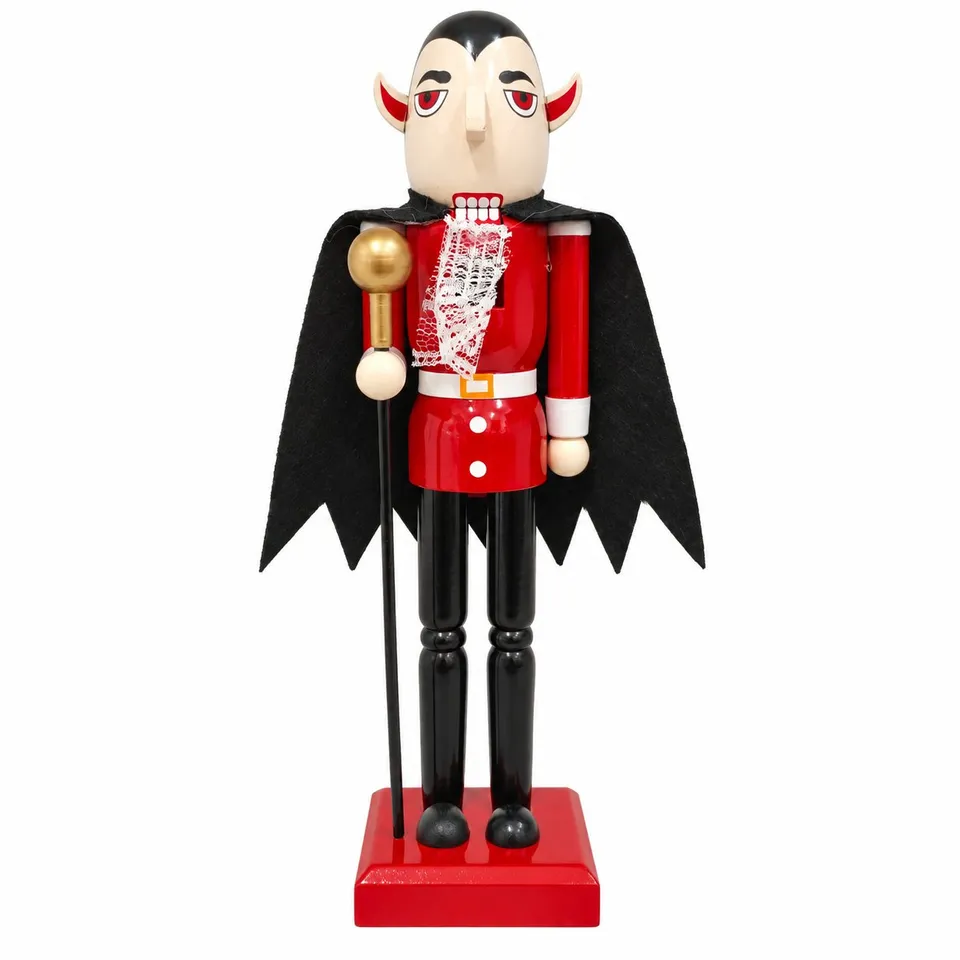 Casse-noisette décoratif Halloween bois rouge 25 cm