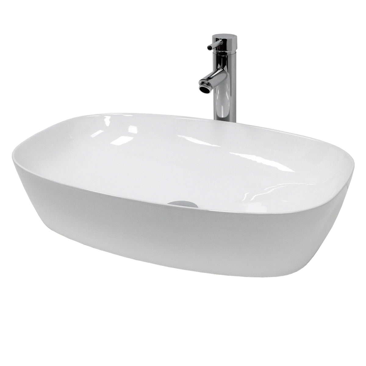 ECD Germany LuxeBath vasque blanche 60,5 cm céramique bonde