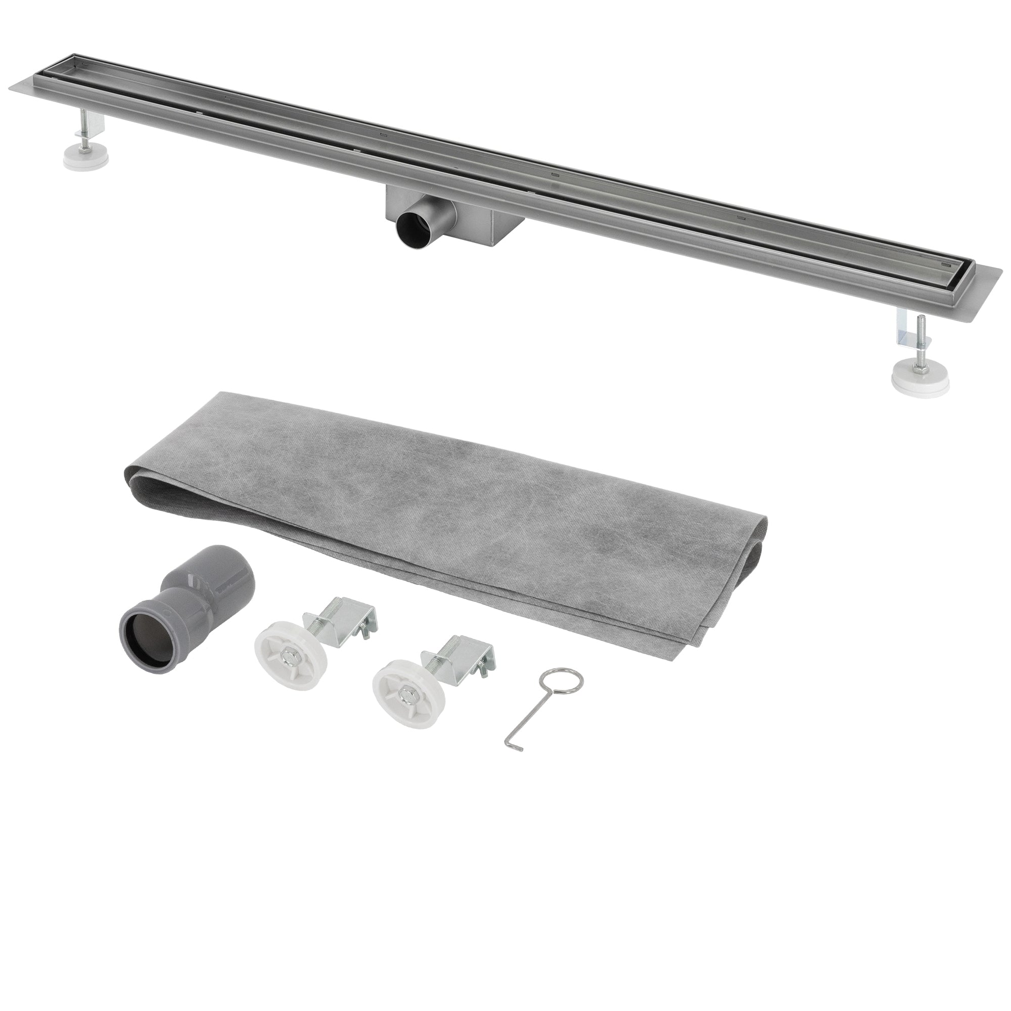 ML-Design Caniveau de douche carrelable inox argent 90cm