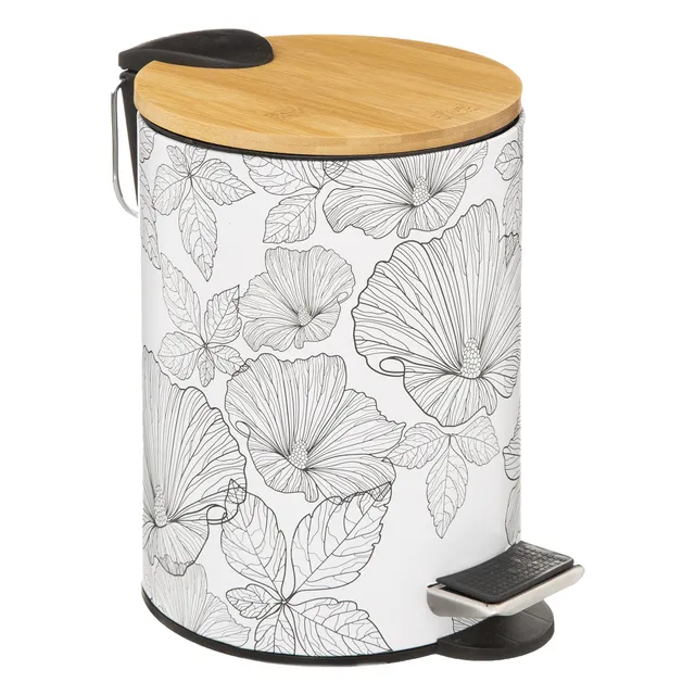 Stokomani Maison poubelle salle de bain fleurs décorative
