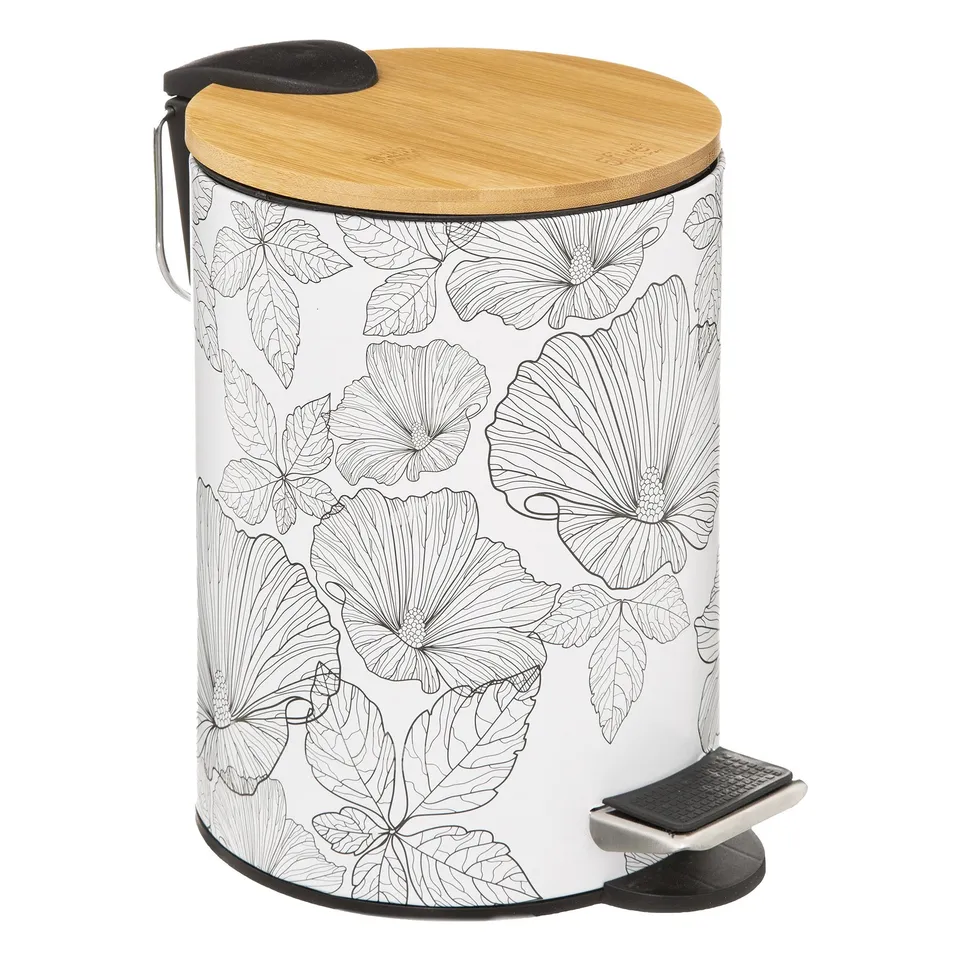 Stokomani Maison poubelle salle de bain fleurs décorative