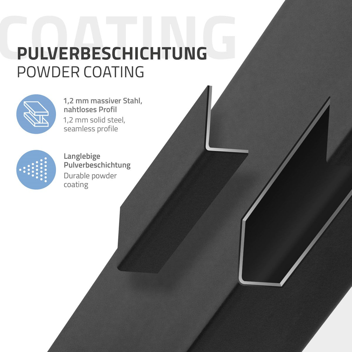 ECD Germany Möbel Pieds table noirs 72 cm lot de 4