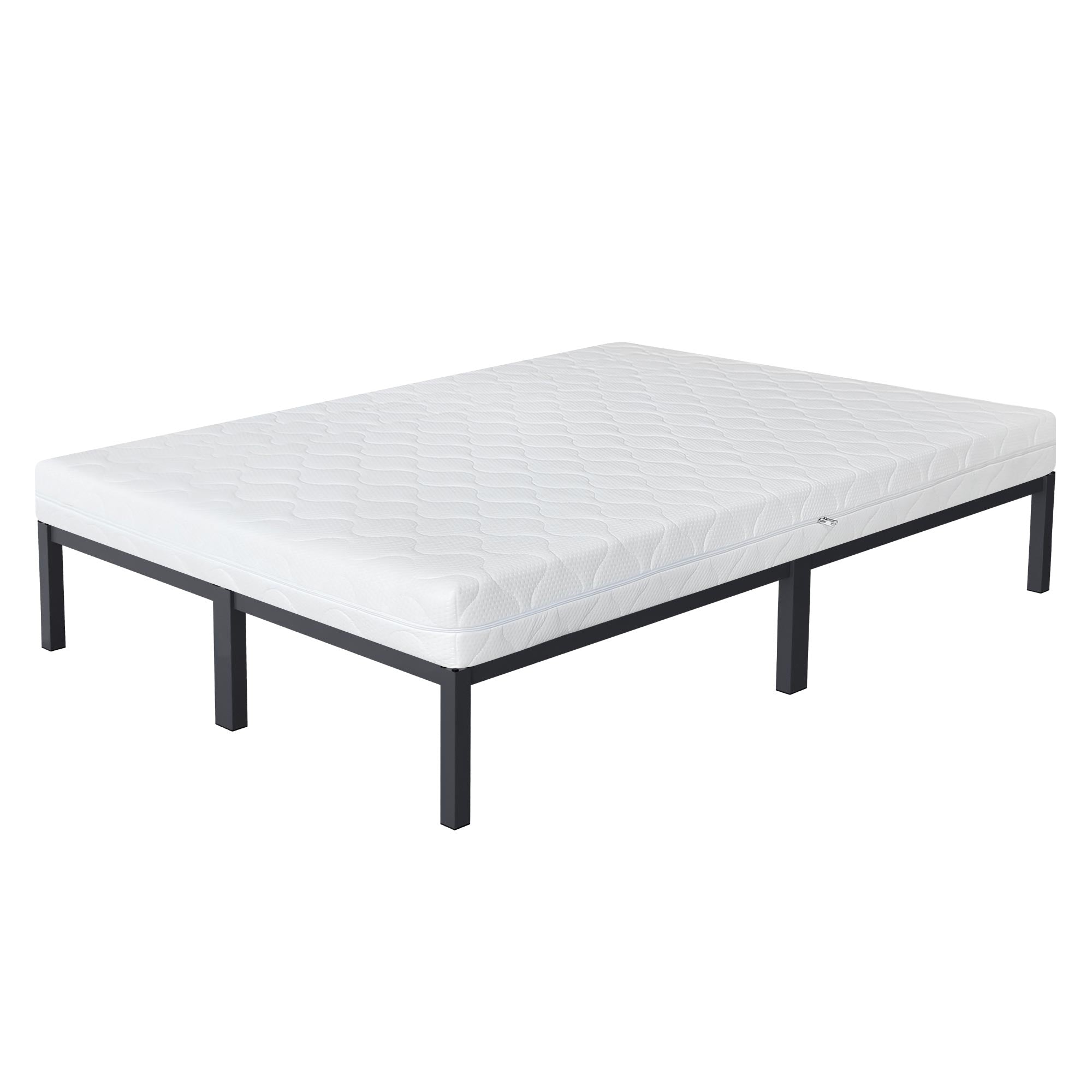 ECD Germany Möbel lit métal 90x200 anthracite sommier