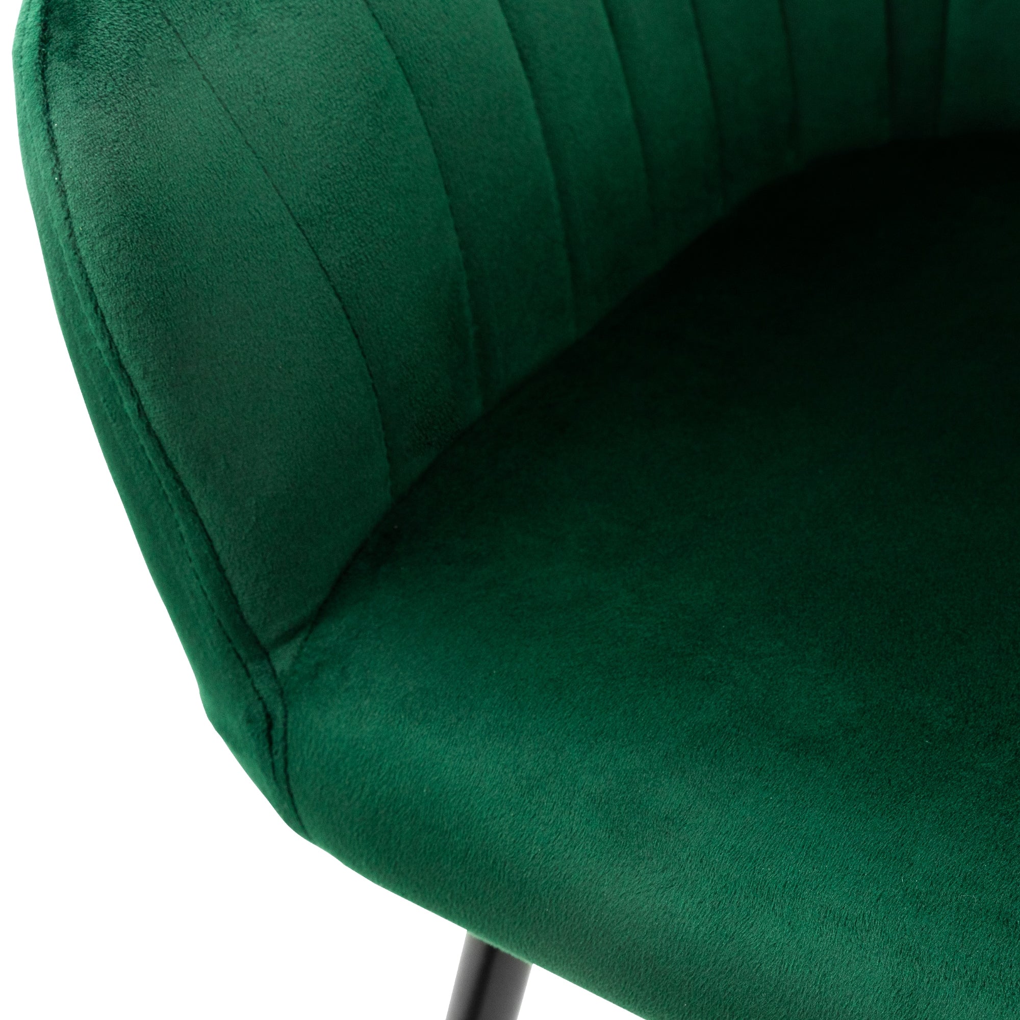 ML-Design chaises salle à manger velours vert lot 2 dossier rembourré