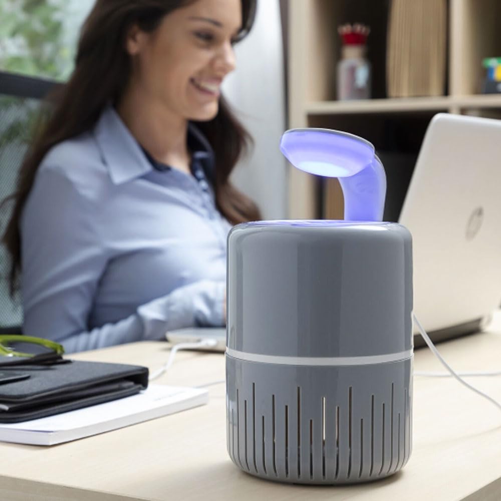 Kldrain lampe anti-moustiques LED UV aspiration silencieuse USB grise