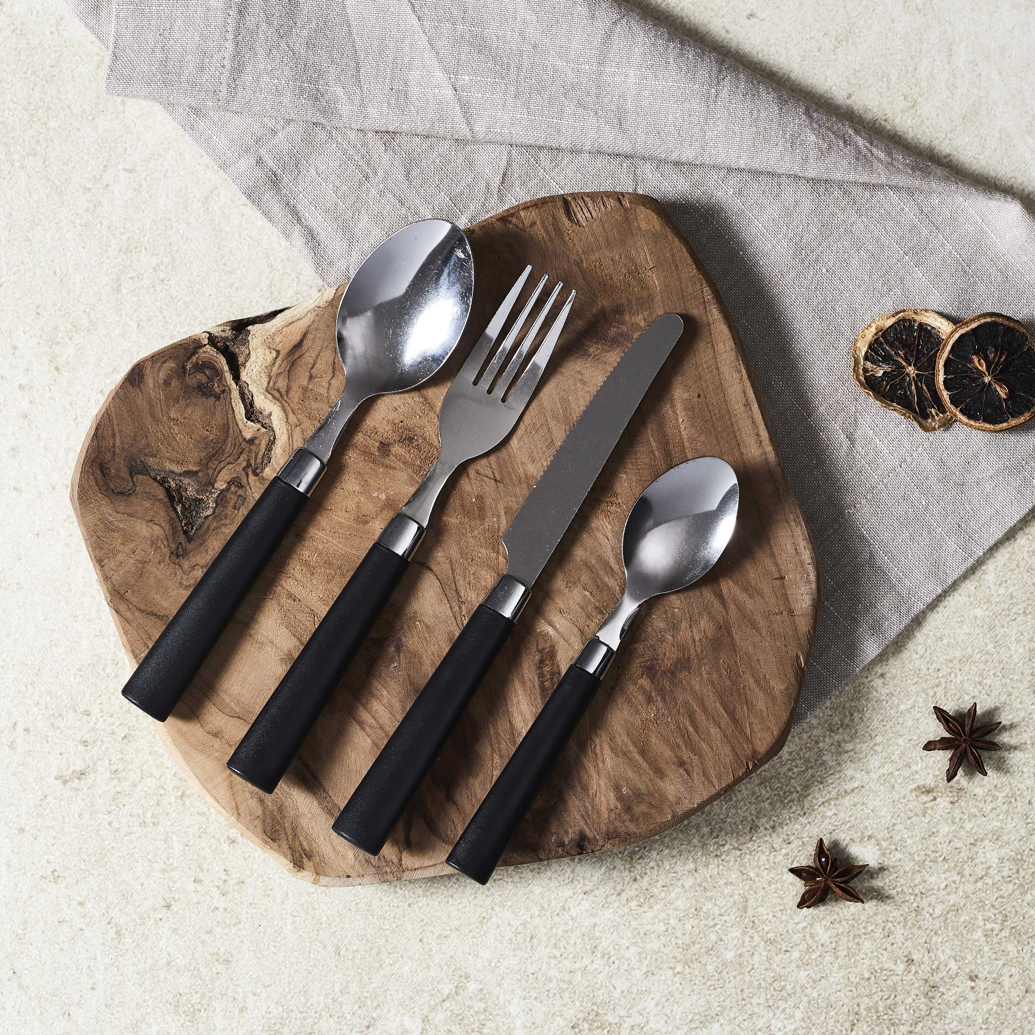 Stokomani Maison range-couverts 16 pièces noir tiroir