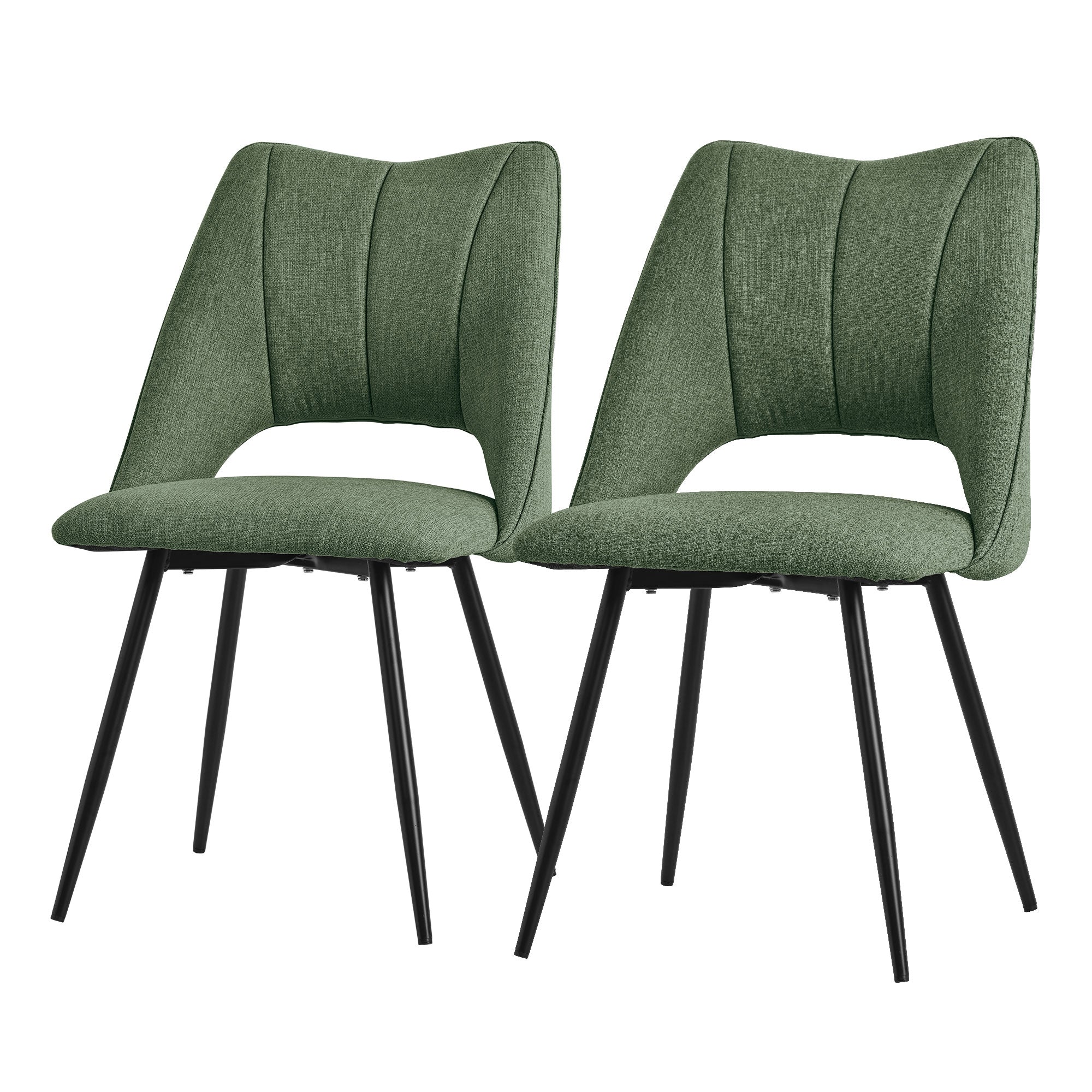 ECD Germany ML-Design chaise rembourrée verte lot de 2