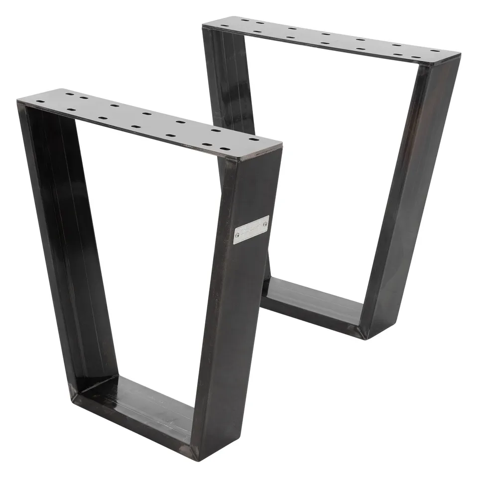 ECD Germany Möbel pieds de table acier noir V lot 2 75x72 cm