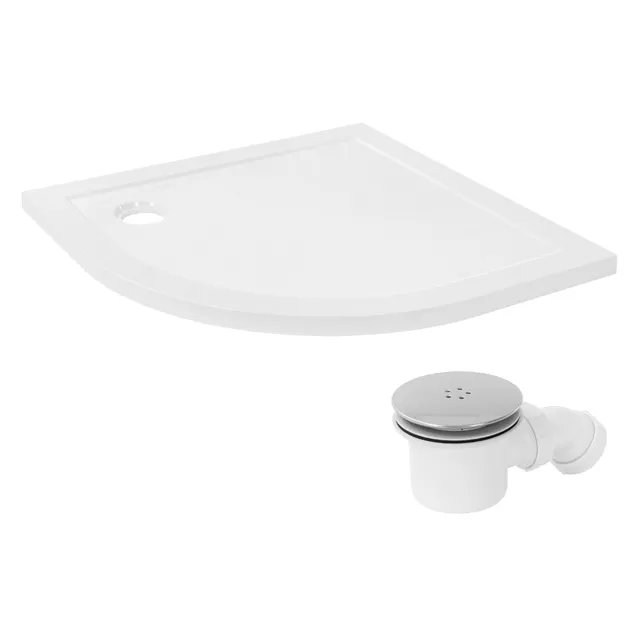 ECD Germany LuxeBath 90x90 receveur de douche blanc rond SMC