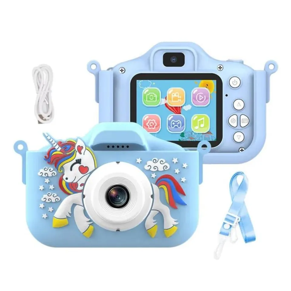 UNICAM Appareil Photo Enfant Licorne Bleu 20MP 1080P