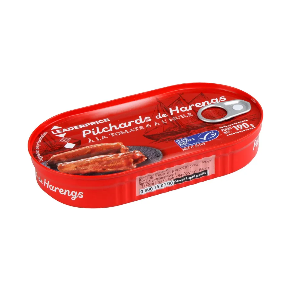 Leader Price Pilchards Harengs Tomate Conserve 190g
