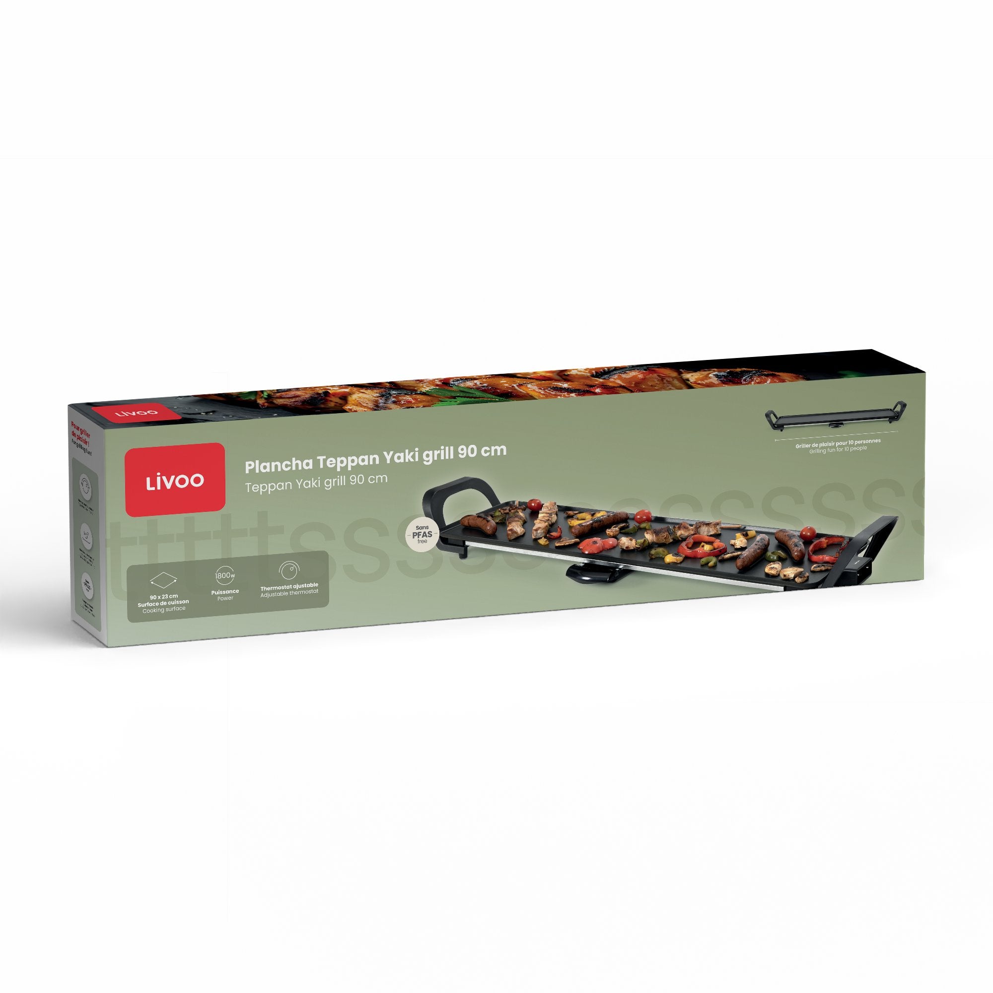 Livoo DOC353 plancha électrique teppanyaki 90 cm 1800W