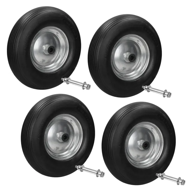 ECD Germany Garten lot 4 roues brouette 390 mm increvables noires