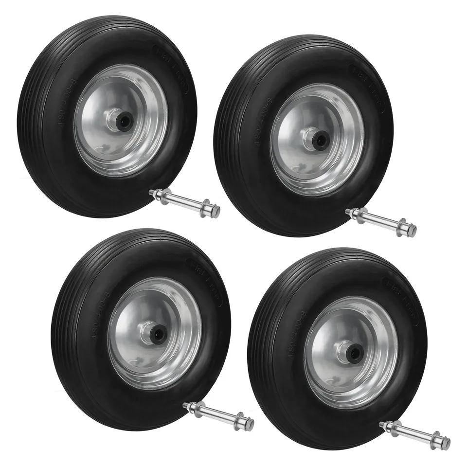 ECD Germany Garten lot 4 roues brouette 390 mm increvables noires