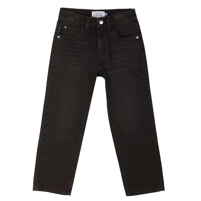 Stokomani Mode jean droit noir enfant coton