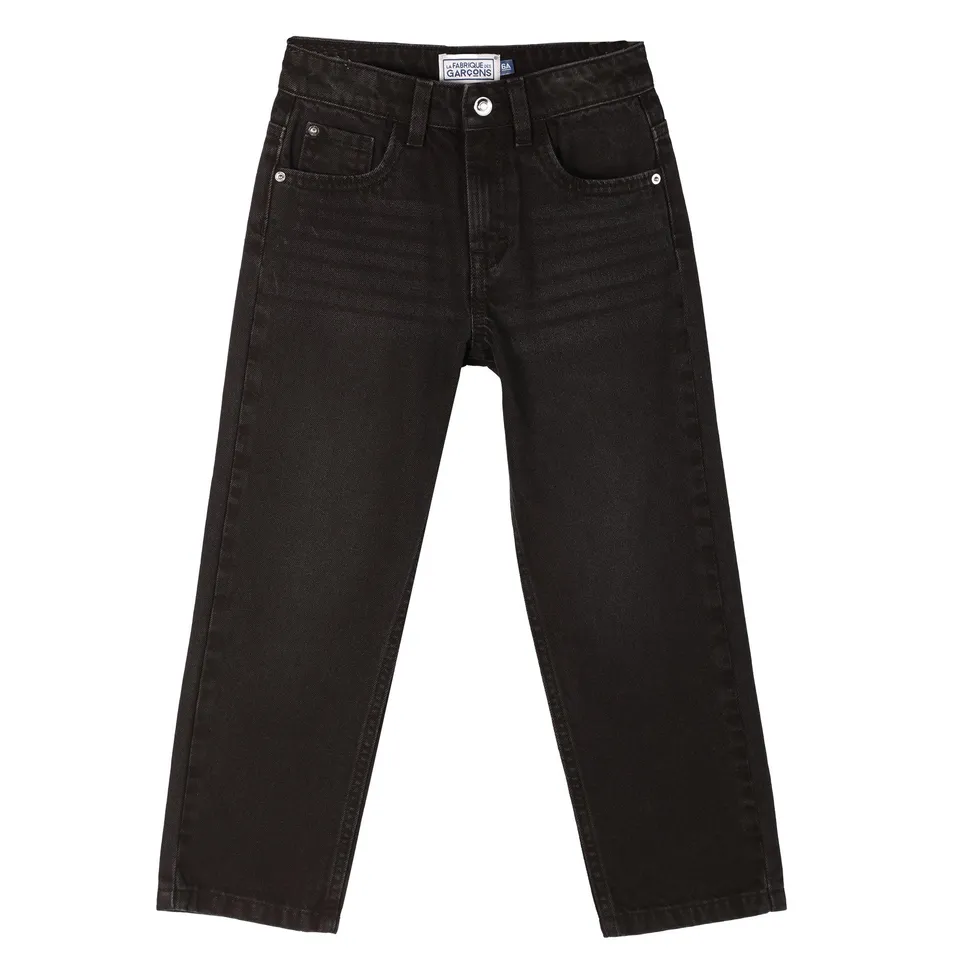 Stokomani Mode jean droit noir enfant coton