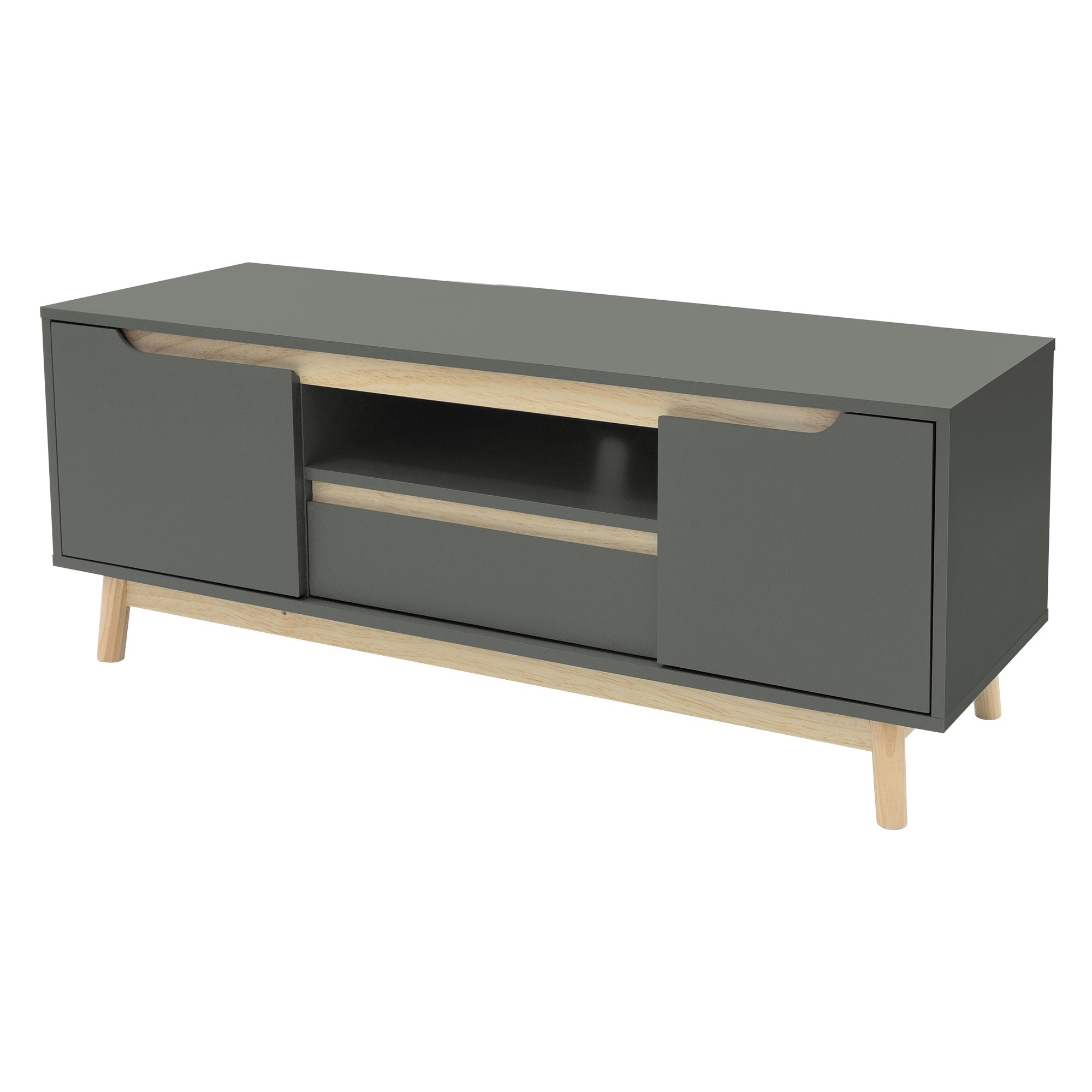 ECD Germany ML-Design meuble TV vert mat 120 cm 2 portes