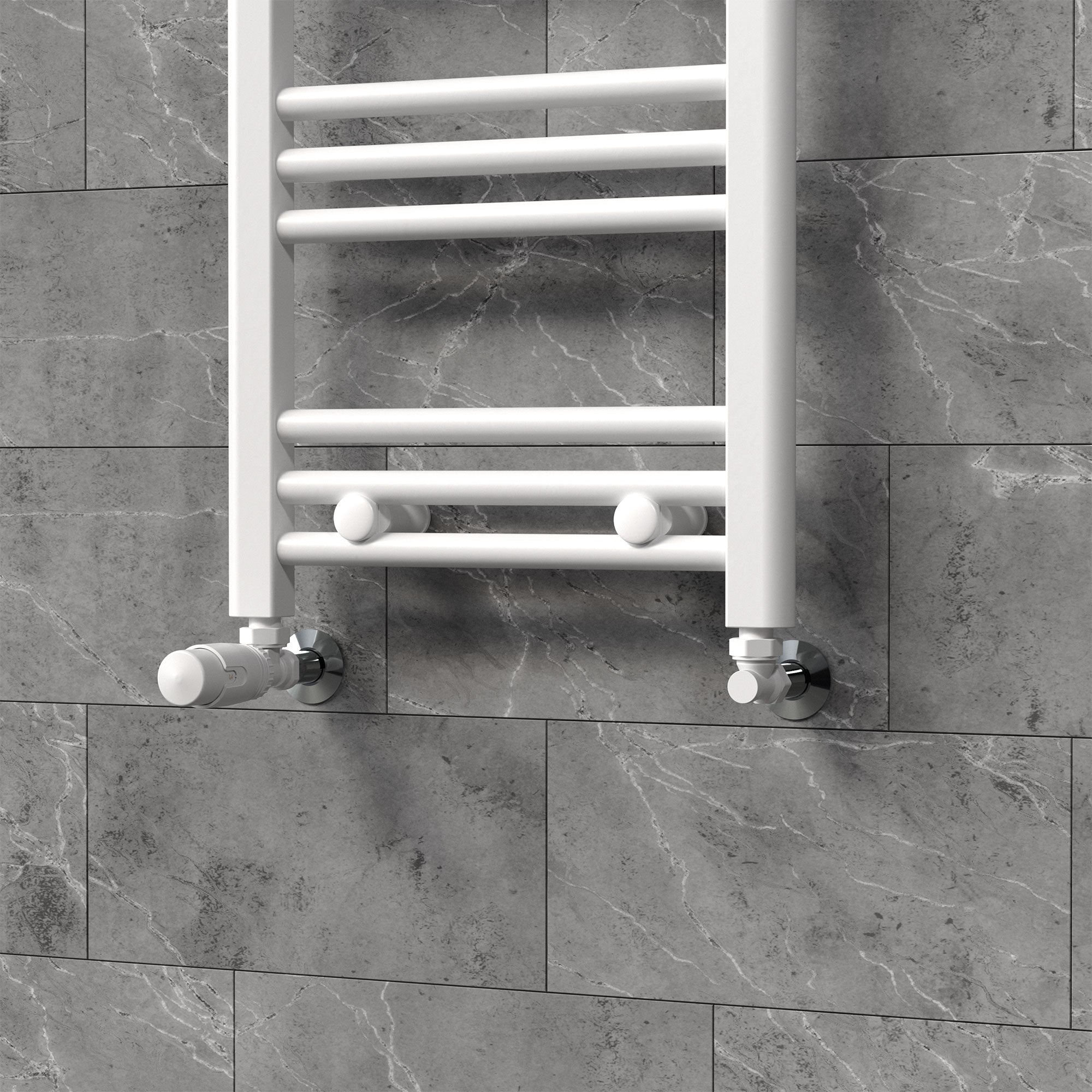 ECD Germany LuxeBath robinet thermostatique coudé blanc 1/2