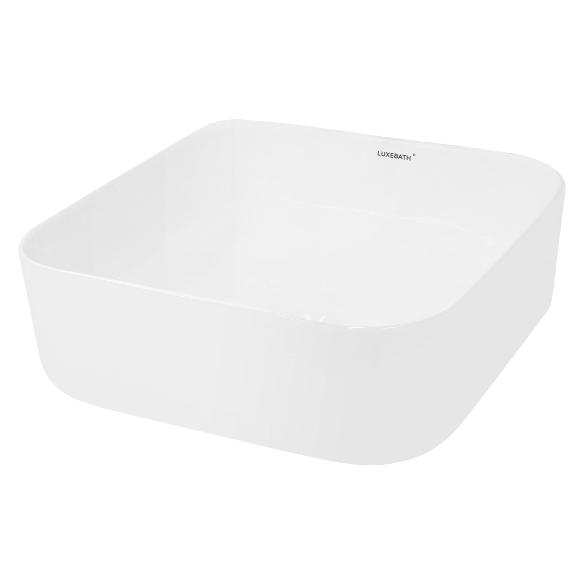 LuxeBath lavabo carré blanc céramique 39,5 cm à poser