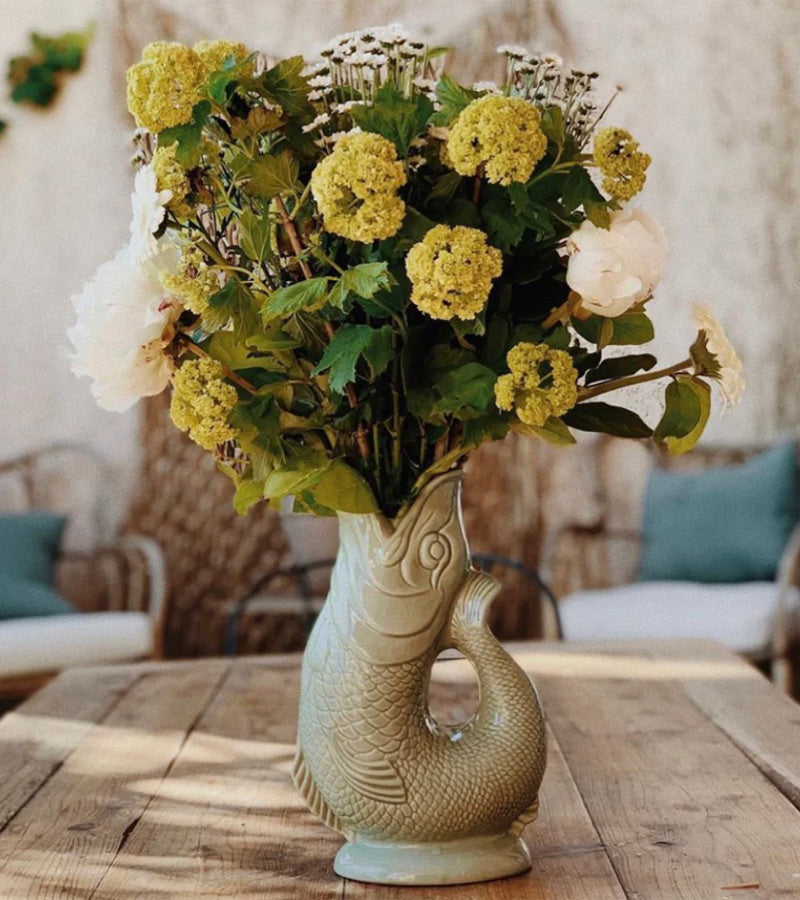 L'avant gardiste Gluggle XL carafe poisson vert sauge