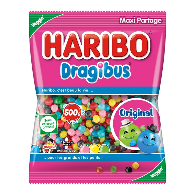 Haribo Dragibus Sachet Billes Tendres Fruitées à Partager