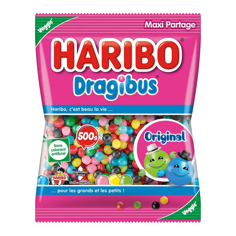 Haribo Dragibus Sachet Billes Tendres Fruitées à Partager