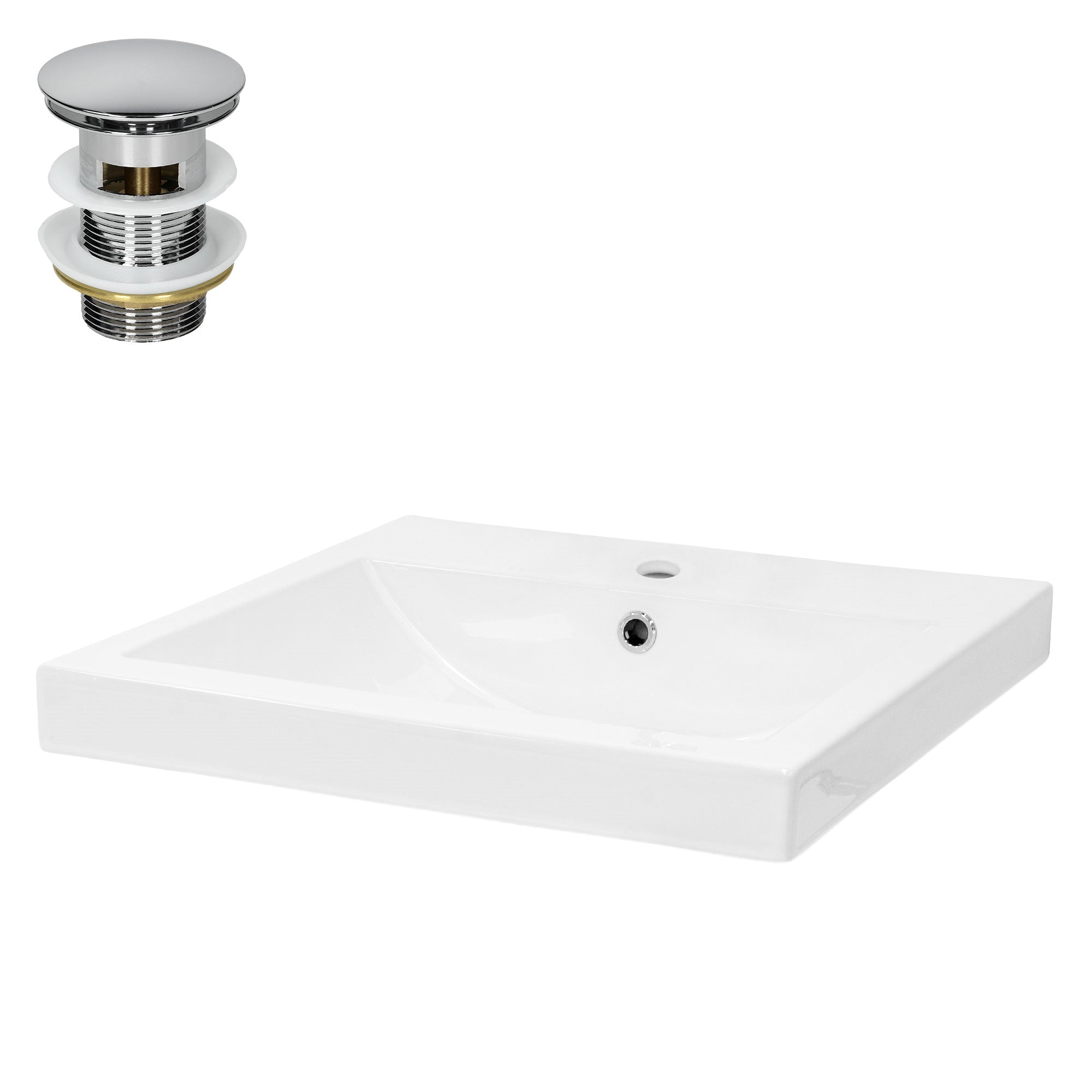 ECD Germany Sanitär lavabo céramique blanc 54,5 cm + bonde