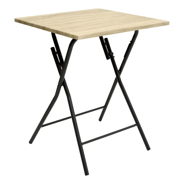 Stokomani table pliante effet bois 60x60x75 cm 2 places
