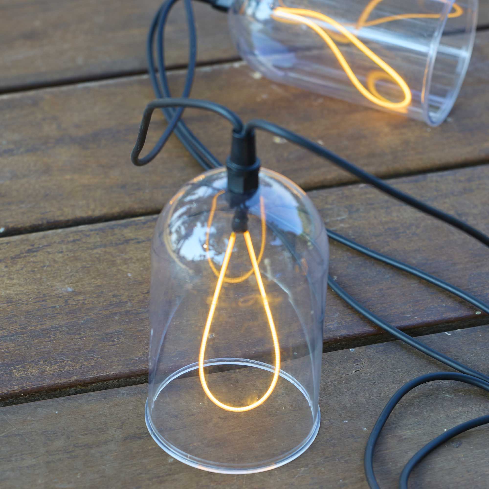 Red Deco Glow Light guirlande lumineuse 15m 8 cloches raccordable