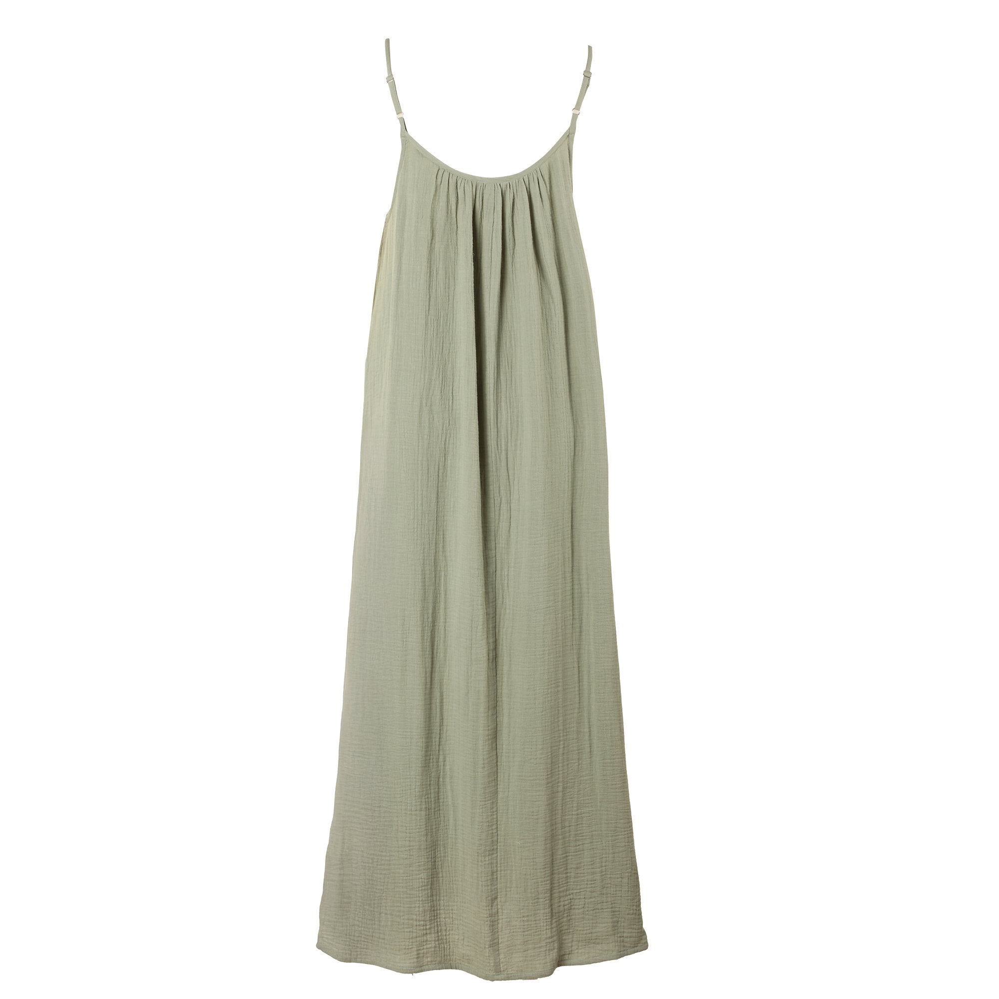 Stokomani Mode Robe gaze de coton verte 38 fluide