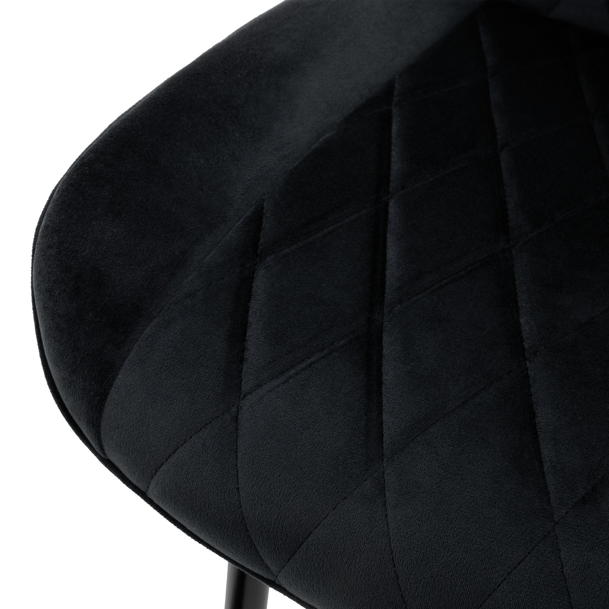 ECD Germany Möbel chaise velours noir lot 4 matelassée losanges
