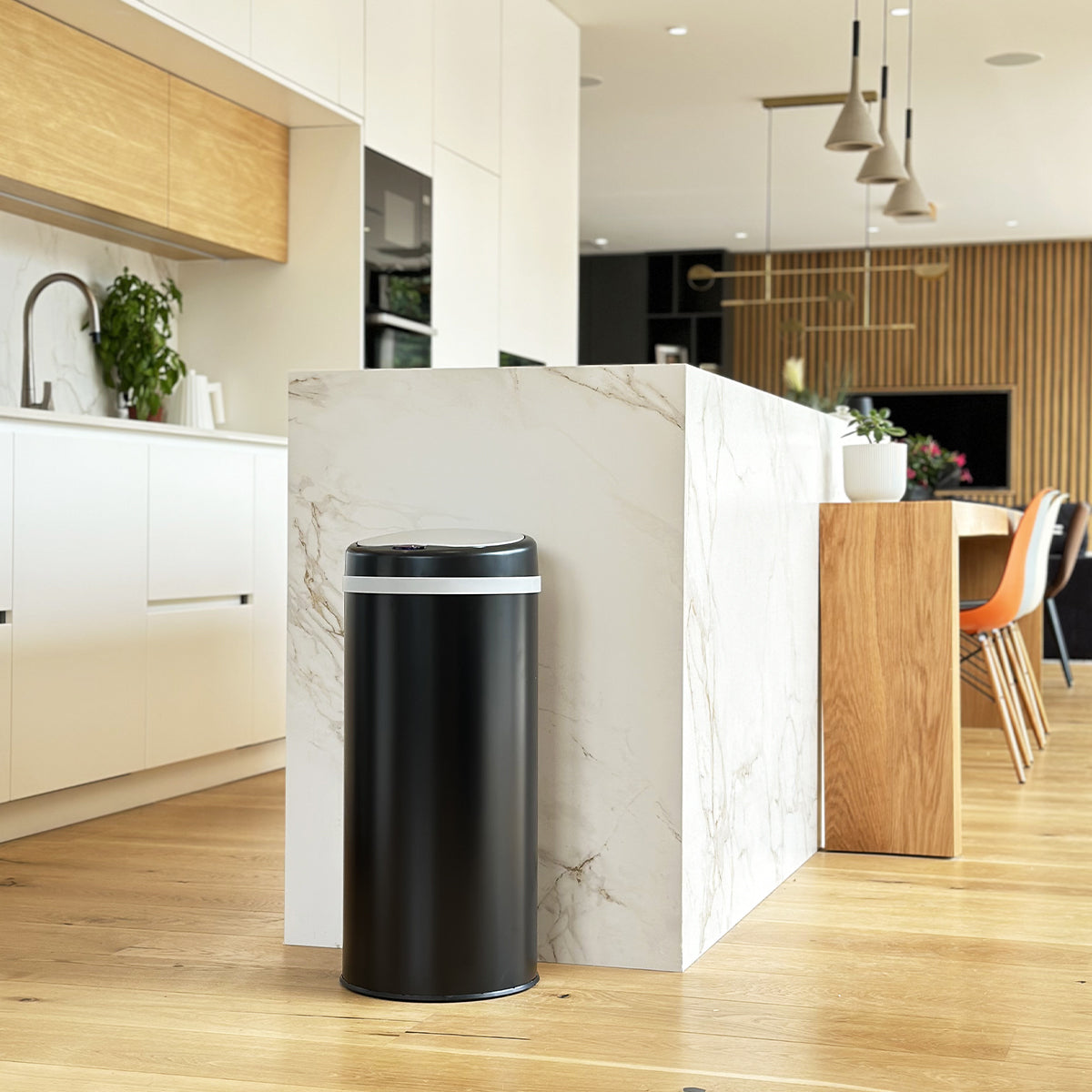 Red Deco Soho poubelle cuisine automatique 42 L noir mat inox