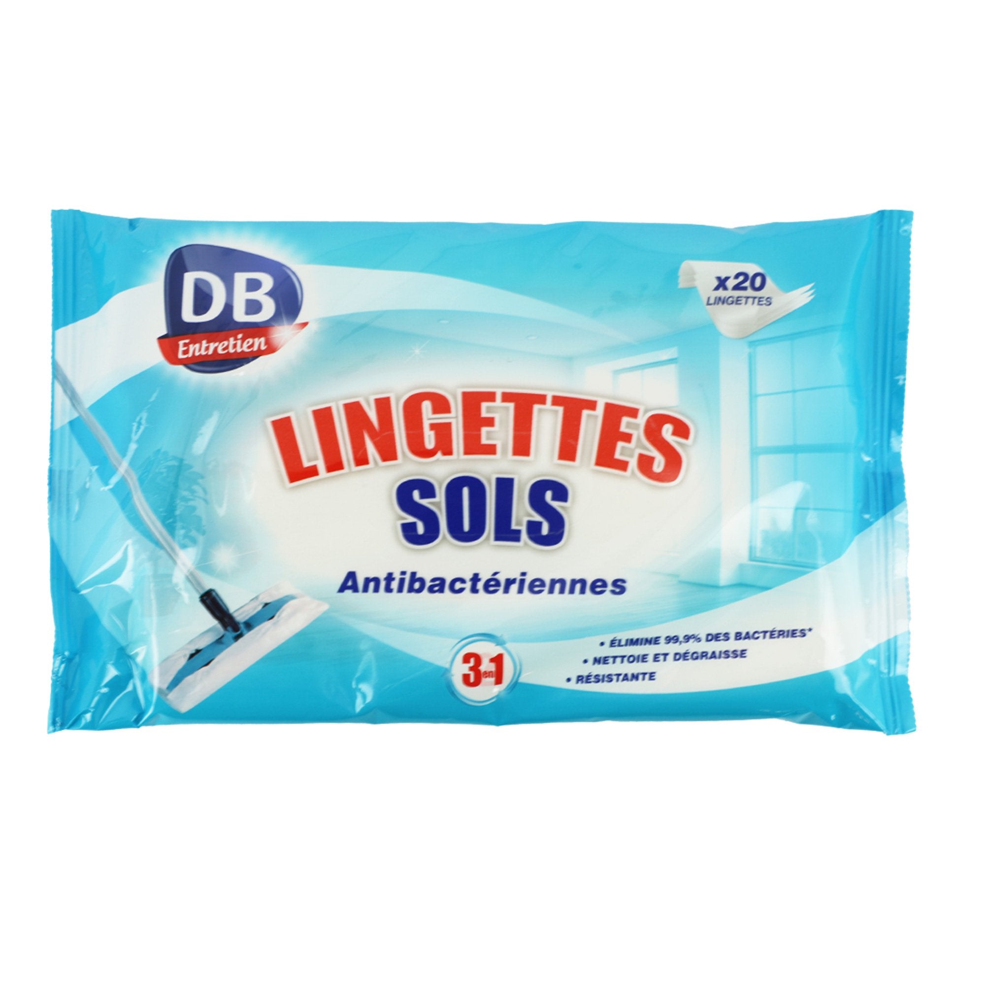 Stokomani Maison 20 lingettes sols antibactériennes parfumées x20