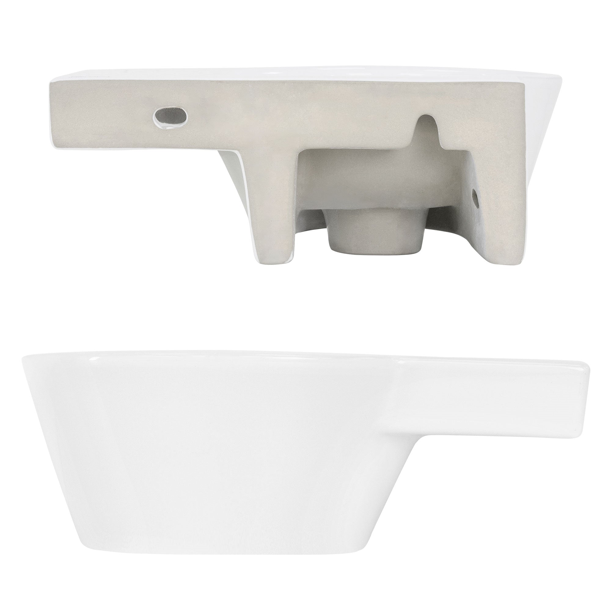 ECD Germany Sanitär ML-Design lave-mains 37,5x19 cm blanc céramique