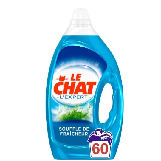 Le Chat lessive liquide souffle de fraîcheur 60 doses parfum frais