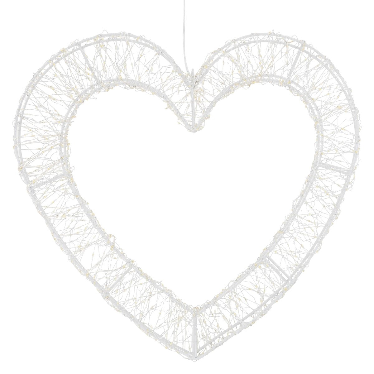 ECD Germany coeur LED Noël blanc chaud métal 38,5x36 timer