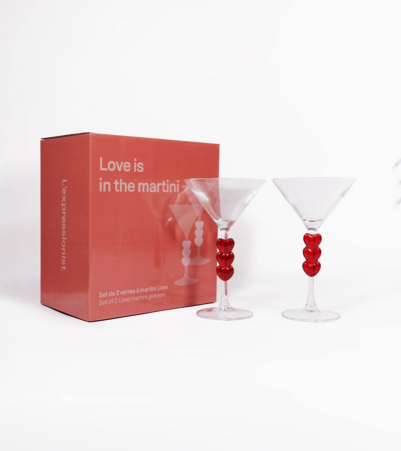 L'avant gardiste Love verres à cocktail coffret 2 Saint-Valentin