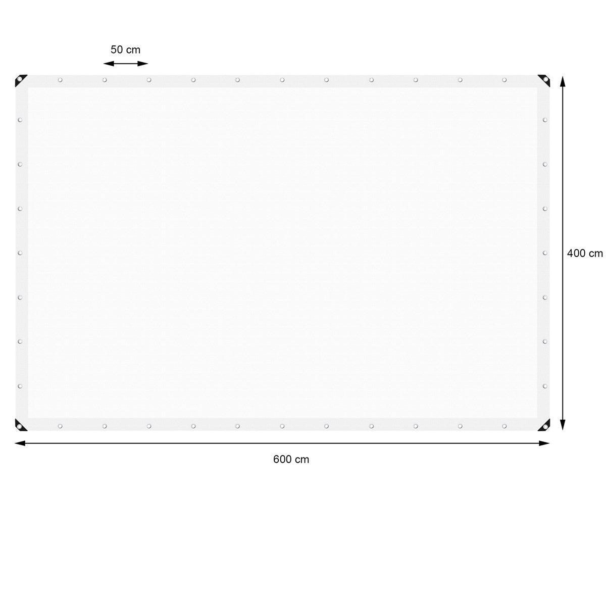 ECD Germany Garten bâche blanche 4x6 m 180g/m² PE œillets