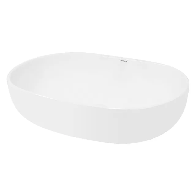 ECD Germany Sanitär Vasque à Poser Ovale Blanche 60x42 cm Céramique
