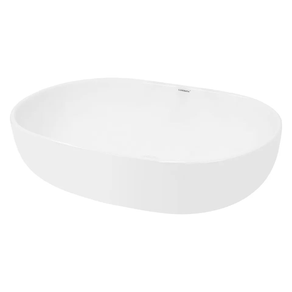 ECD Germany Sanitär Vasque à Poser Ovale Blanche 60x42 cm Céramique