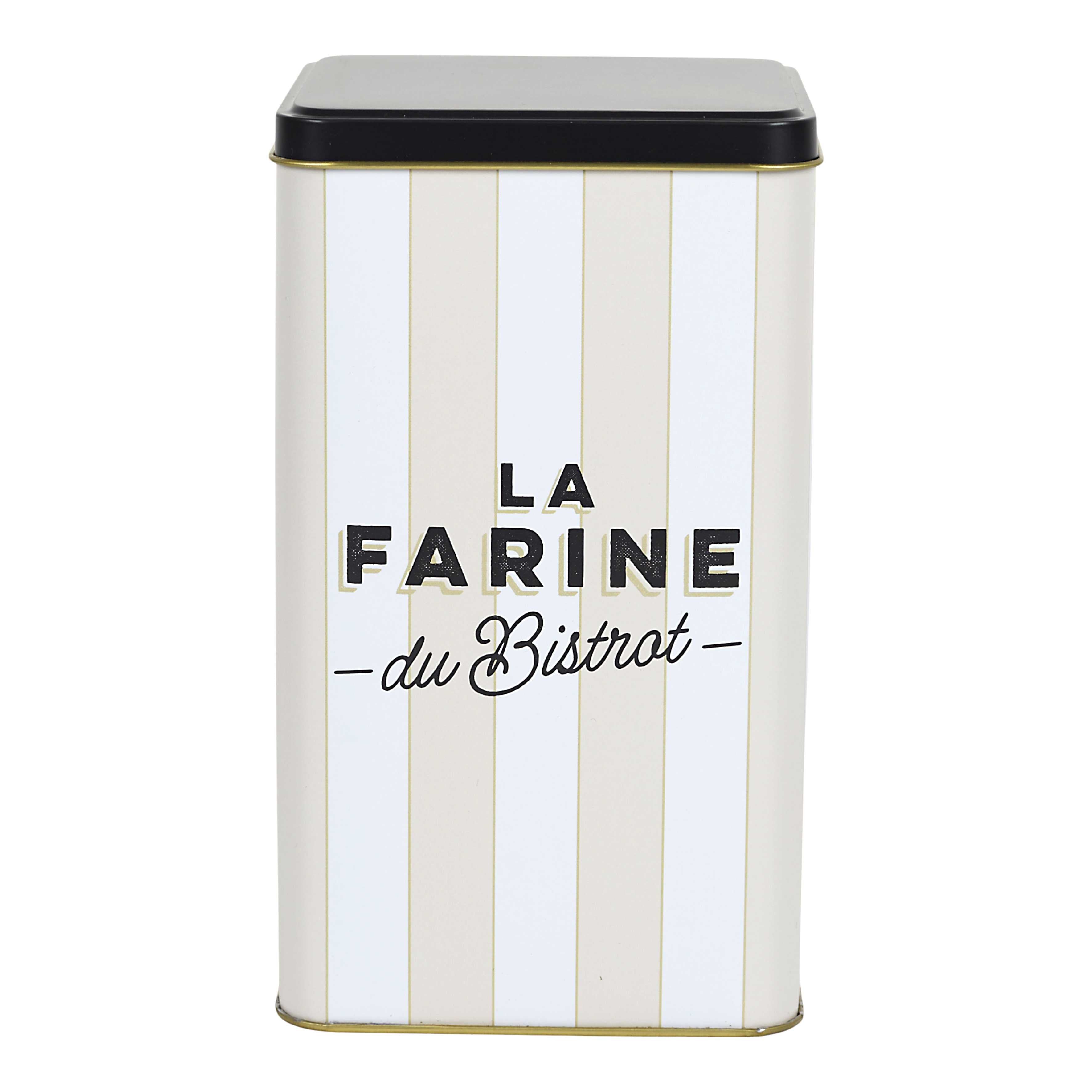Stokomani Maison boîte farine métal Bistrot 10,8 cm