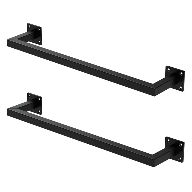 ECD Germany Möbel tringle vêtements murale noire 12x60 lot de 2 acier