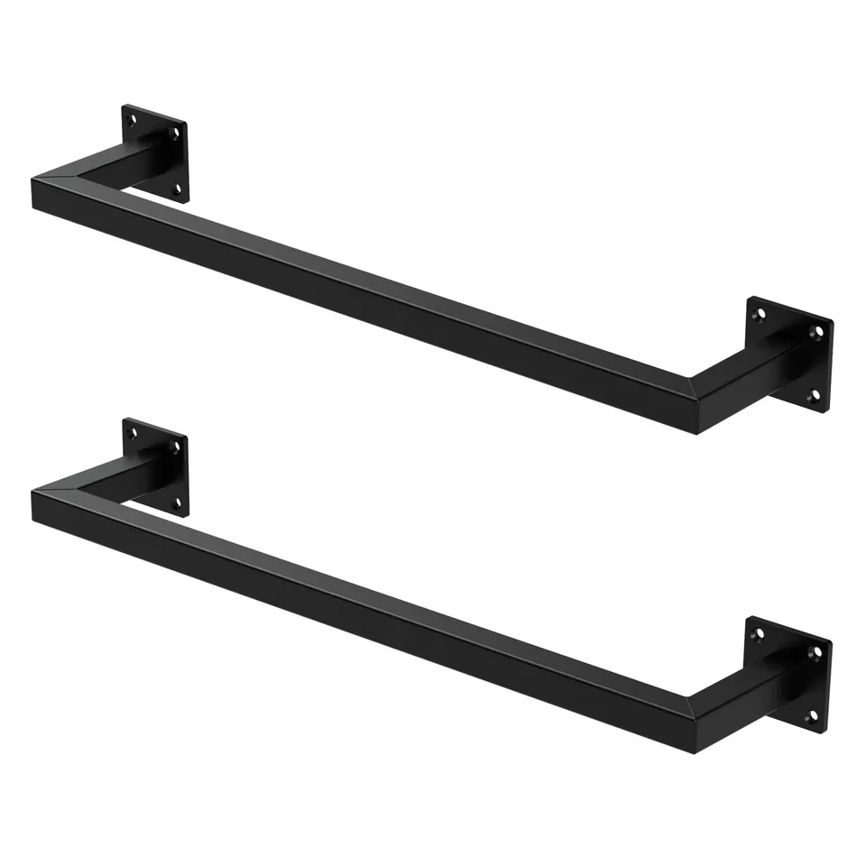 ECD Germany Möbel tringle vêtements murale noire 12x60 lot de 2 acier