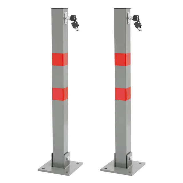 ECD Germany Barrière parking acier 70 cm lot de 2