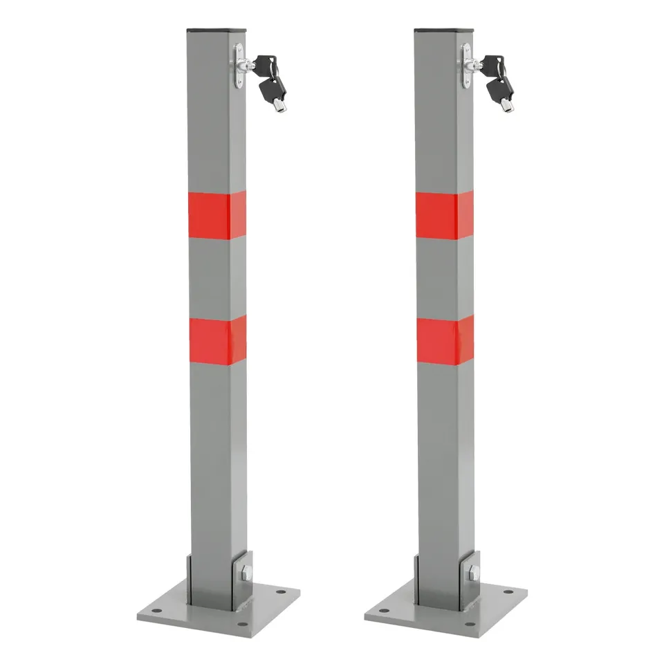 ECD Germany Barrière parking acier 70 cm lot de 2