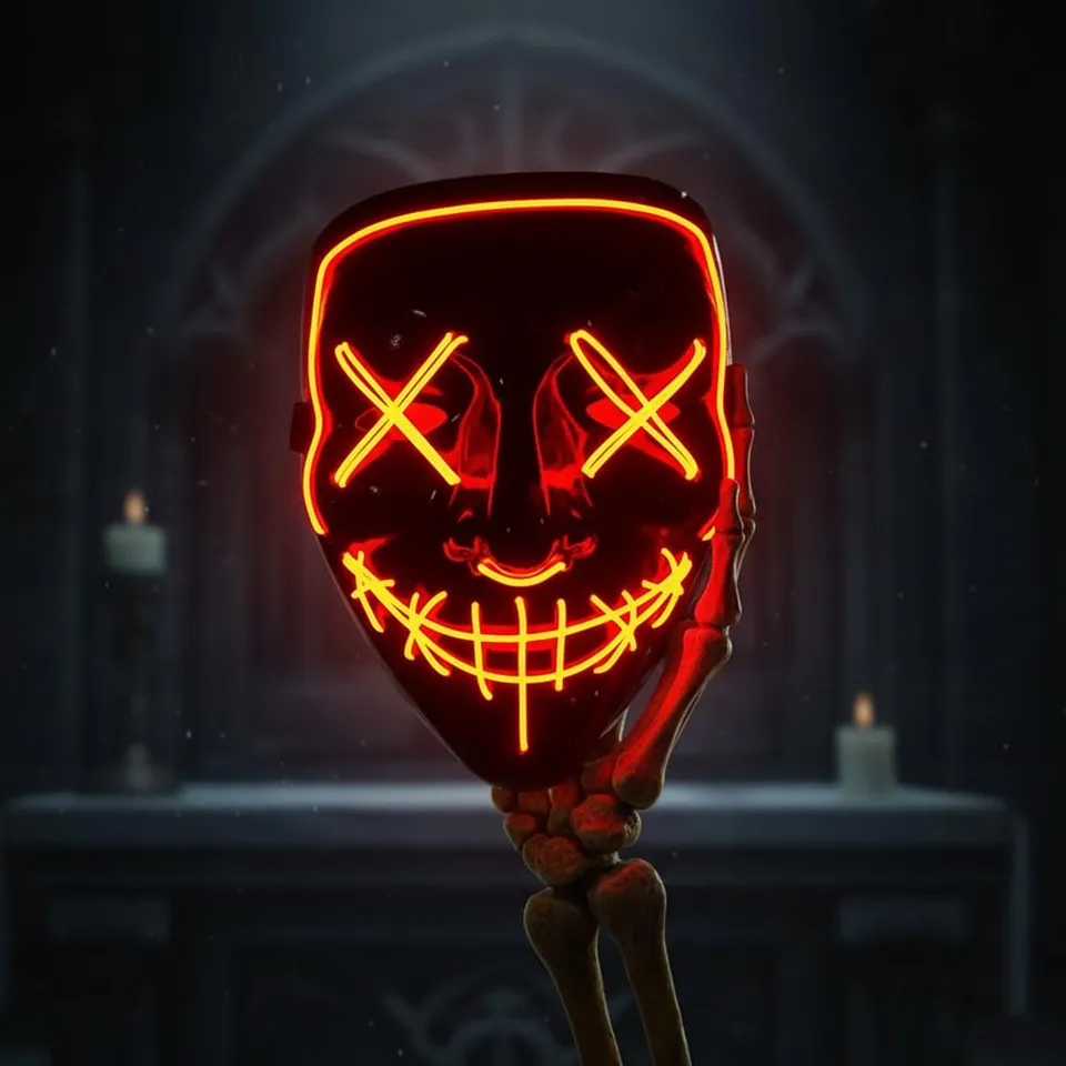 Shop-Story Loisirs Masque LED Nightmare Orange Halloween