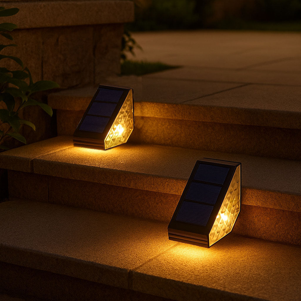 Red Deco Stepy lot 2 balises solaires LED blanc chaud H5cm