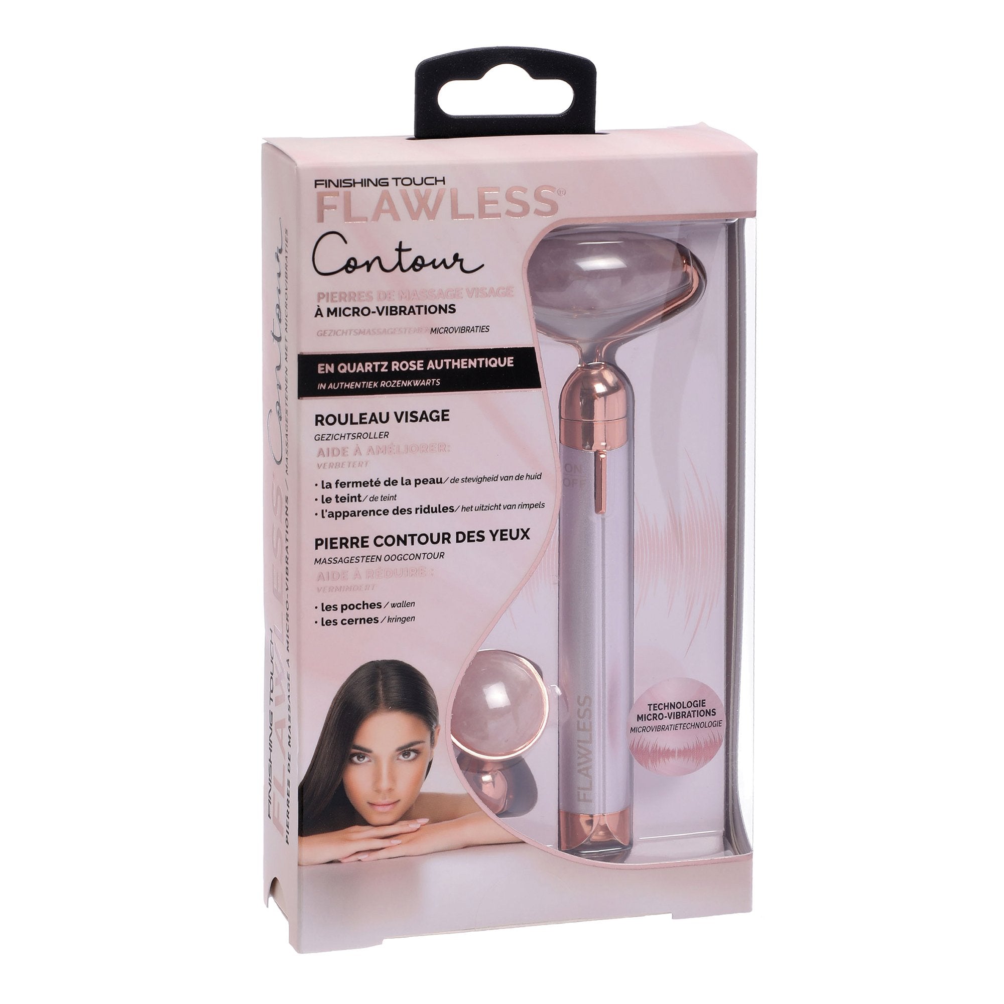 Stokomani Masseur Visage Micro-Vibrations Quartz rose