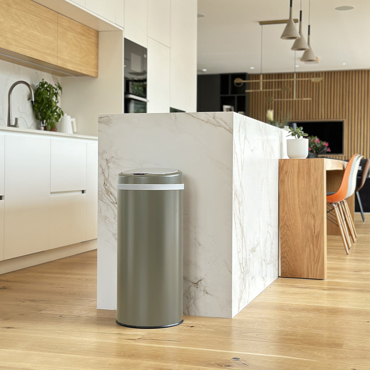 Red Deco SOHO 42L poubelle automatique taupe mat inox