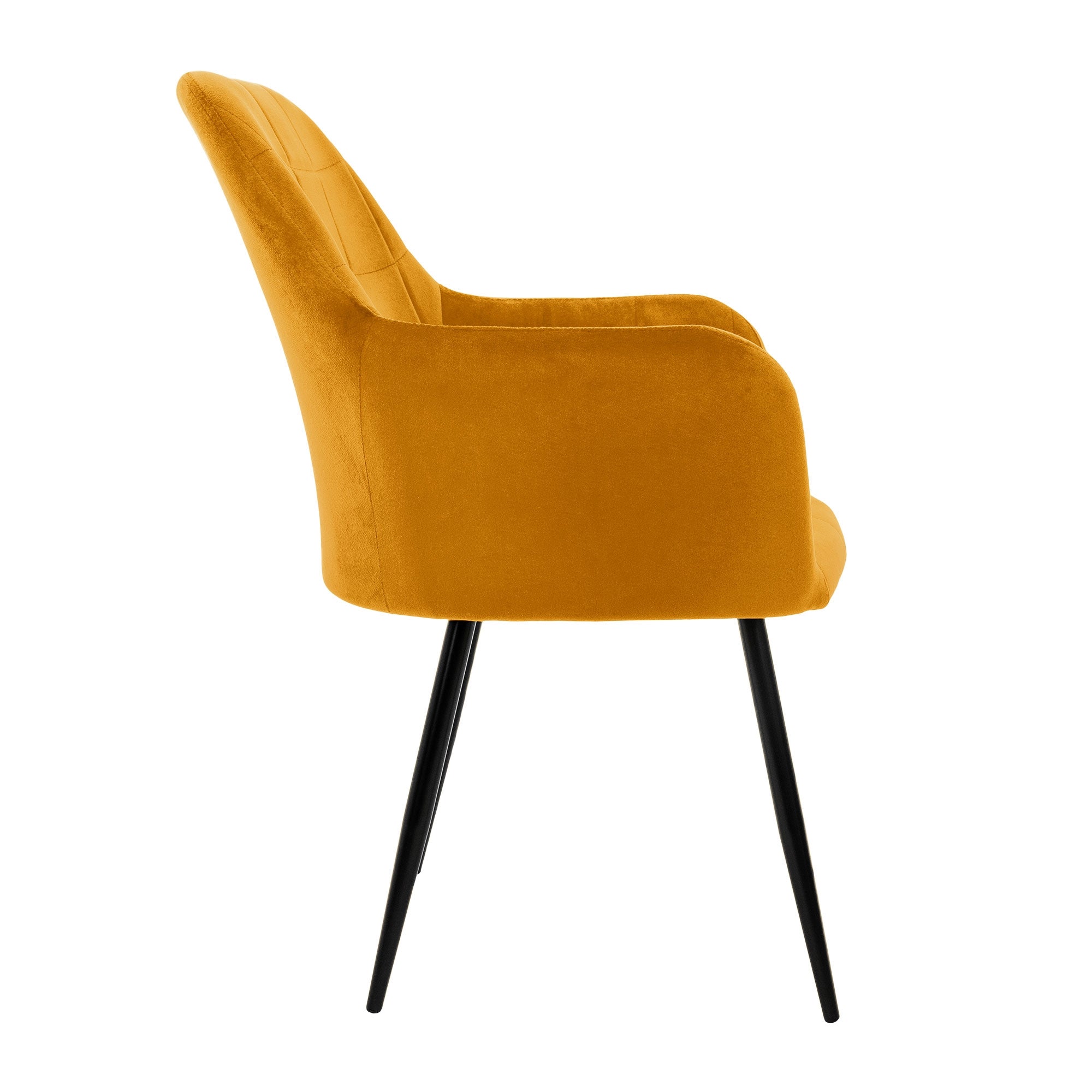 ECD Germany Möbel lot 4 chaises moutarde velours capitonnées